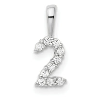 14k White Gold Diamond Number 2 Pendant-PM8369-2-010-WA
