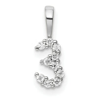 14k White Gold Diamond Number 3 Pendant-PM8369-3-010-WA