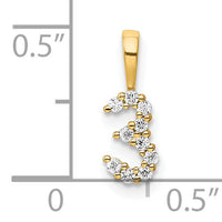 14K Diamond Number 3 Pendant-PM8369-3-010-YA