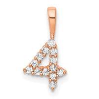 14k Rose Gold Diamond Number 4 Pendant-PM8369-4-013-RA