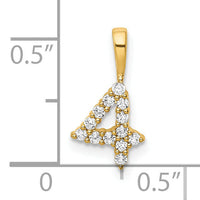 14K Diamond Number 4 Pendant-PM8369-4-013-YA