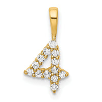 14K Diamond Number 4 Pendant-PM8369-4-013-YA