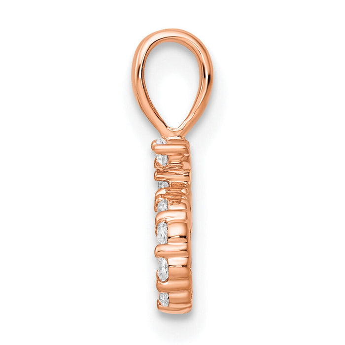 14k Rose Gold Diamond Number 5 Pendant-PM8369-5-012-RA