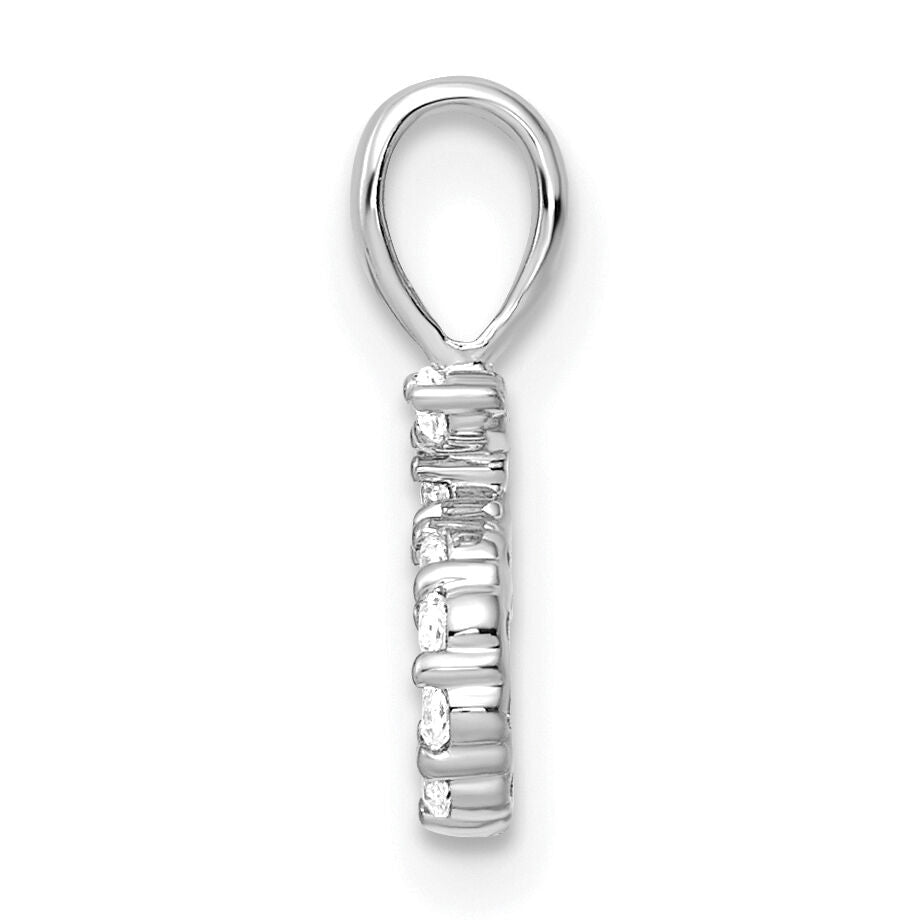 14k White Gold Diamond Number 5 Pendant-PM8369-5-012-WA