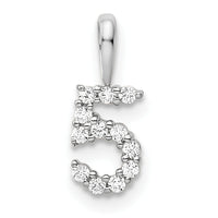14k White Gold Diamond Number 5 Pendant-PM8369-5-012-WA