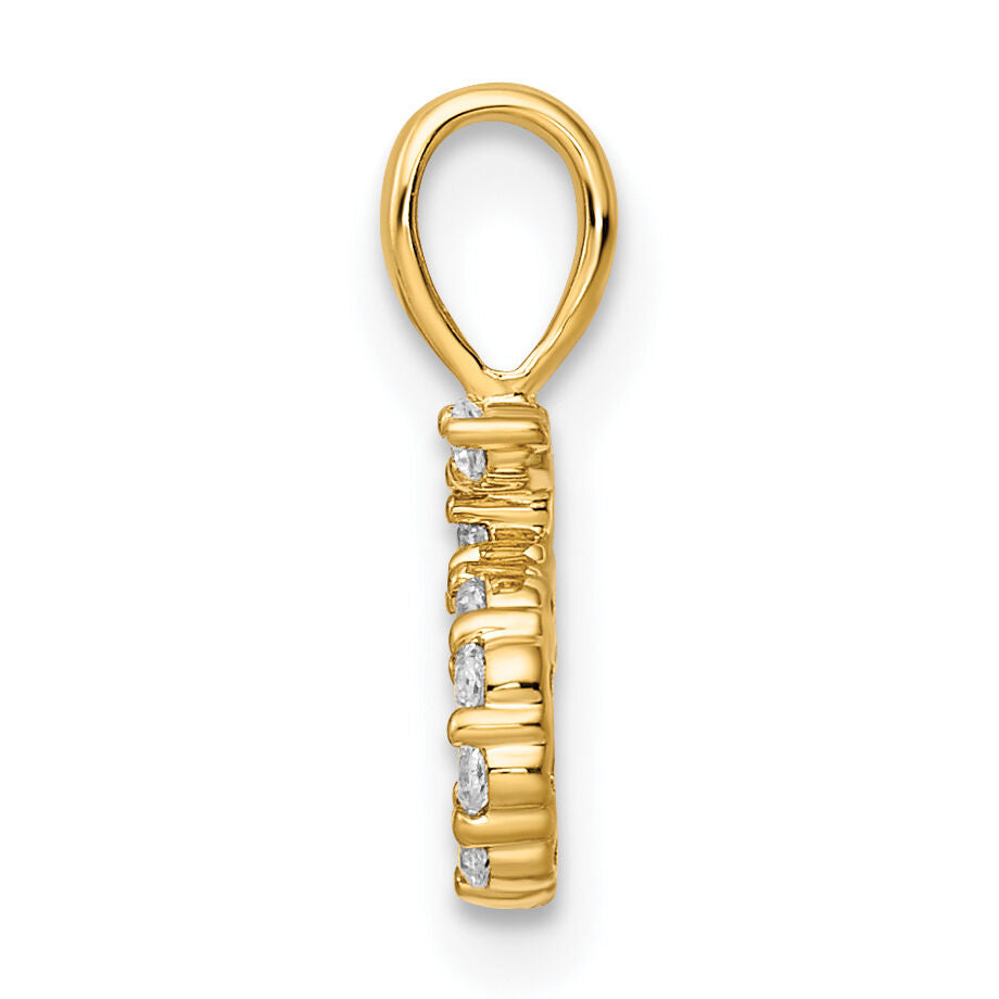 14K Diamond Number 5 Pendant-PM8369-5-012-YA