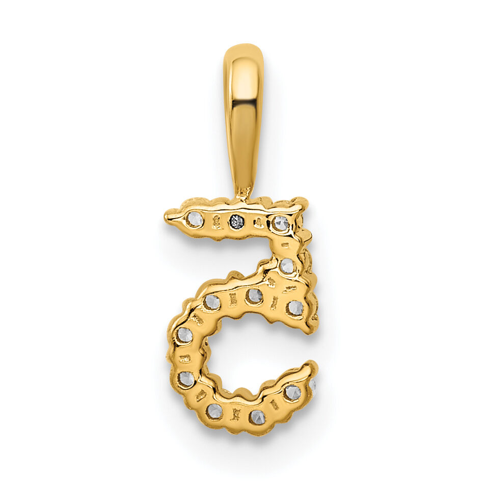 14K Diamond Number 5 Pendant-PM8369-5-012-YA