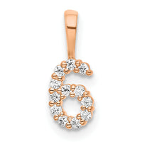 14k Rose Gold Diamond Number 6 Pendant-PM8369-6-011-RA