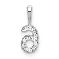14k White Gold Diamond Number 6 Pendant-PM8369-6-011-WA