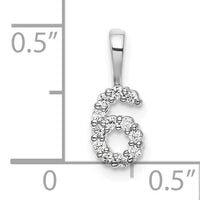 14k White Gold Diamond Number 6 Pendant-PM8369-6-011-WA