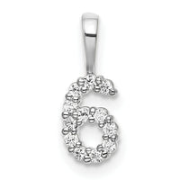 14k White Gold Diamond Number 6 Pendant-PM8369-6-011-WA
