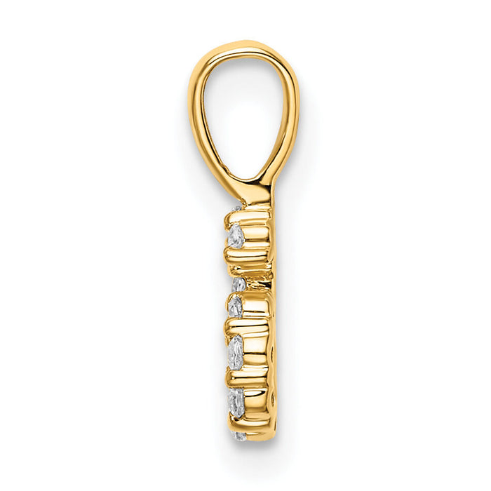 14K Diamond Number 6 Pendant-PM8369-6-011-YA