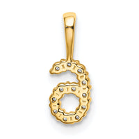 14K Diamond Number 6 Pendant-PM8369-6-011-YA