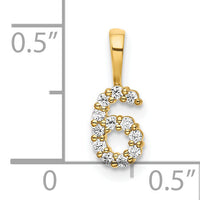 14K Diamond Number 6 Pendant-PM8369-6-011-YA
