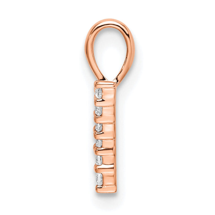 14k Rose Gold Diamond Number 7 Pendant-PM8369-7-009-RA