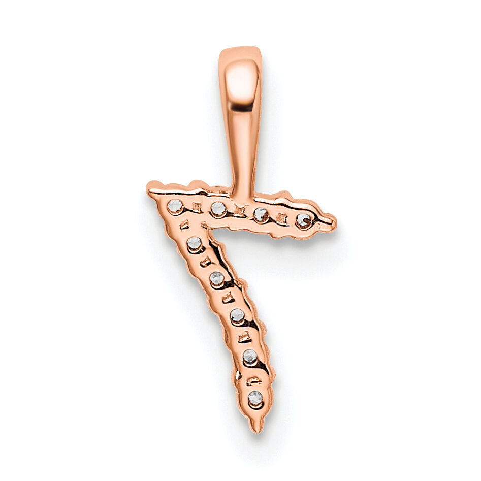 14k Rose Gold Diamond Number 7 Pendant-PM8369-7-009-RA