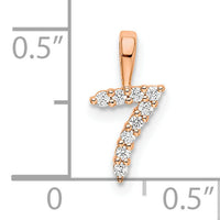 14k Rose Gold Diamond Number 7 Pendant-PM8369-7-009-RA