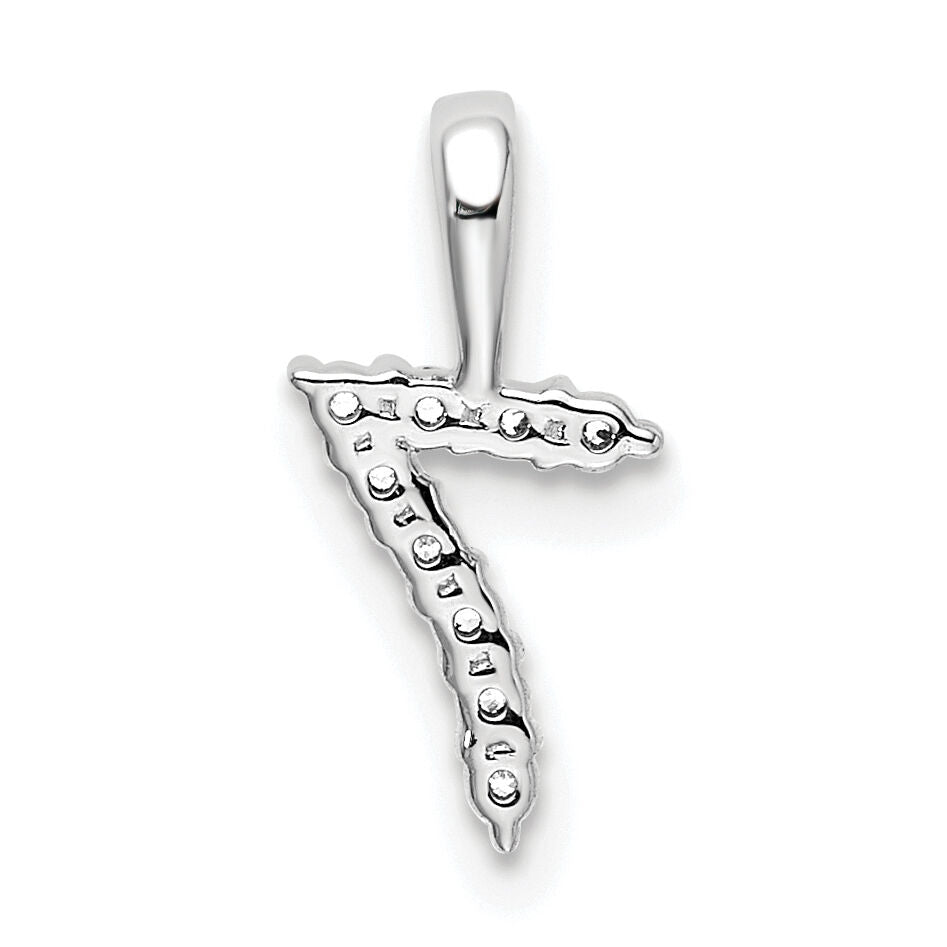 14k White Gold Diamond Number 7 Pendant-PM8369-7-009-WA