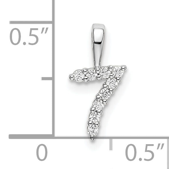 14k White Gold Diamond Number 7 Pendant-PM8369-7-009-WA
