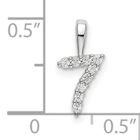 14k White Gold Diamond Number 7 Pendant-PM8369-7-009-WA