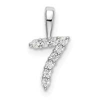14k White Gold Diamond Number 7 Pendant-PM8369-7-009-WA