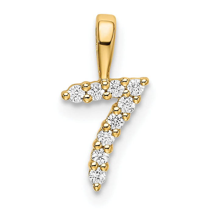14K Diamond Number 7 Pendant-PM8369-7-009-YA