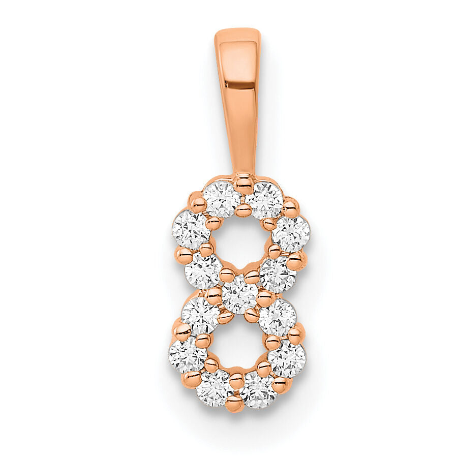 14k Rose Gold Diamond Number 8 Pendant-PM8369-8-013-RA