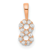 14k Rose Gold Diamond Number 8 Pendant-PM8369-8-013-RA