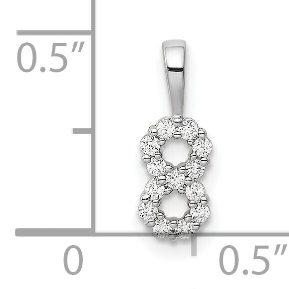 14k White Gold Diamond Number 8 Pendant-PM8369-8-013-WA
