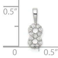 14k White Gold Diamond Number 8 Pendant-PM8369-8-013-WA