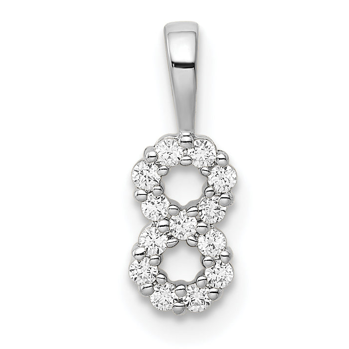 14k White Gold Diamond Number 8 Pendant-PM8369-8-013-WA