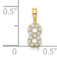 14K Diamond Number 8 Pendant-PM8369-8-013-YA