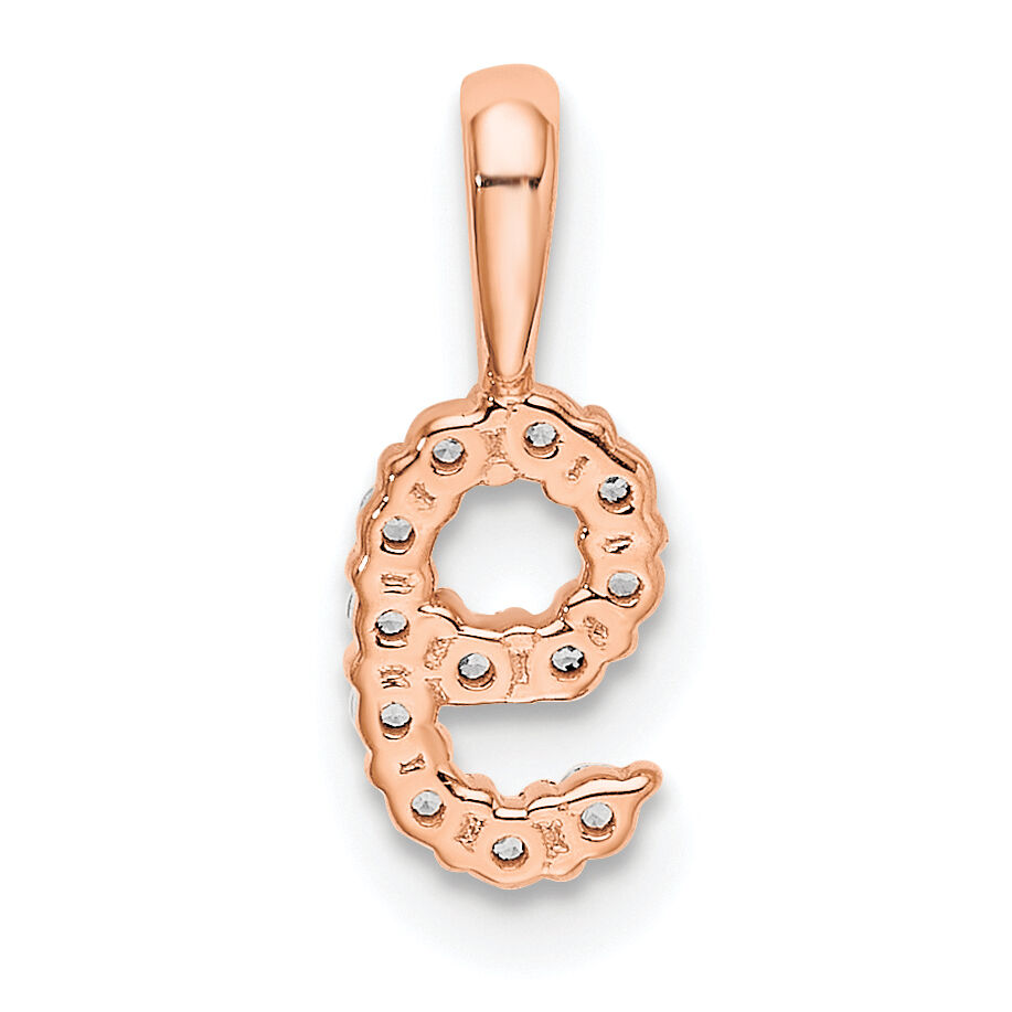 14k Rose Gold Diamond Number 9 Pendant-PM8369-9-012-RA