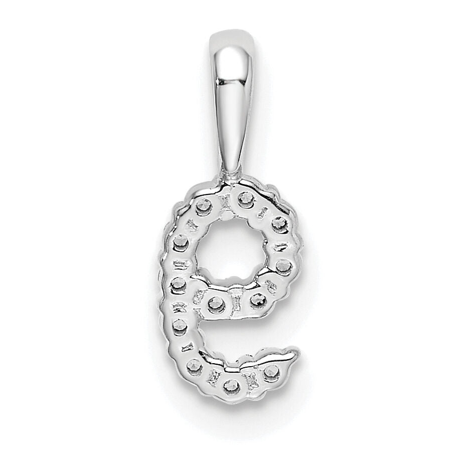 14k White Gold Diamond Number 9 Pendant-PM8369-9-012-WA