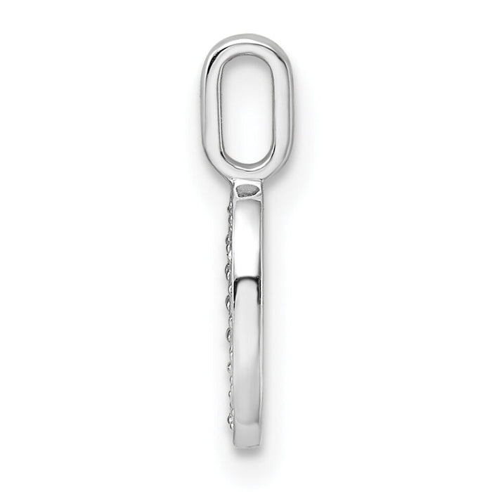 14k White Gold Diamond Number 0 Pendant-PM8370-0-008-WA