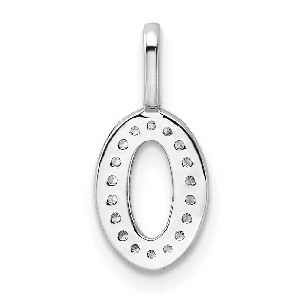 14k White Gold Diamond Number 0 Pendant-PM8370-0-008-WA