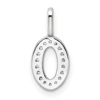 14k White Gold Diamond Number 0 Pendant-PM8370-0-008-WA