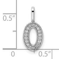 14k White Gold Diamond Number 0 Pendant-PM8370-0-008-WA