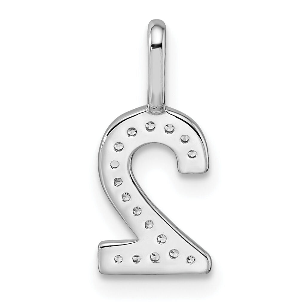 14k White Gold Diamond Number 2 Pendant-PM8370-2-007-WA