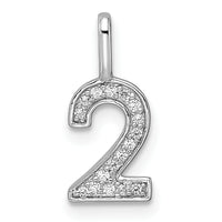 14k White Gold Diamond Number 2 Pendant-PM8370-2-007-WA