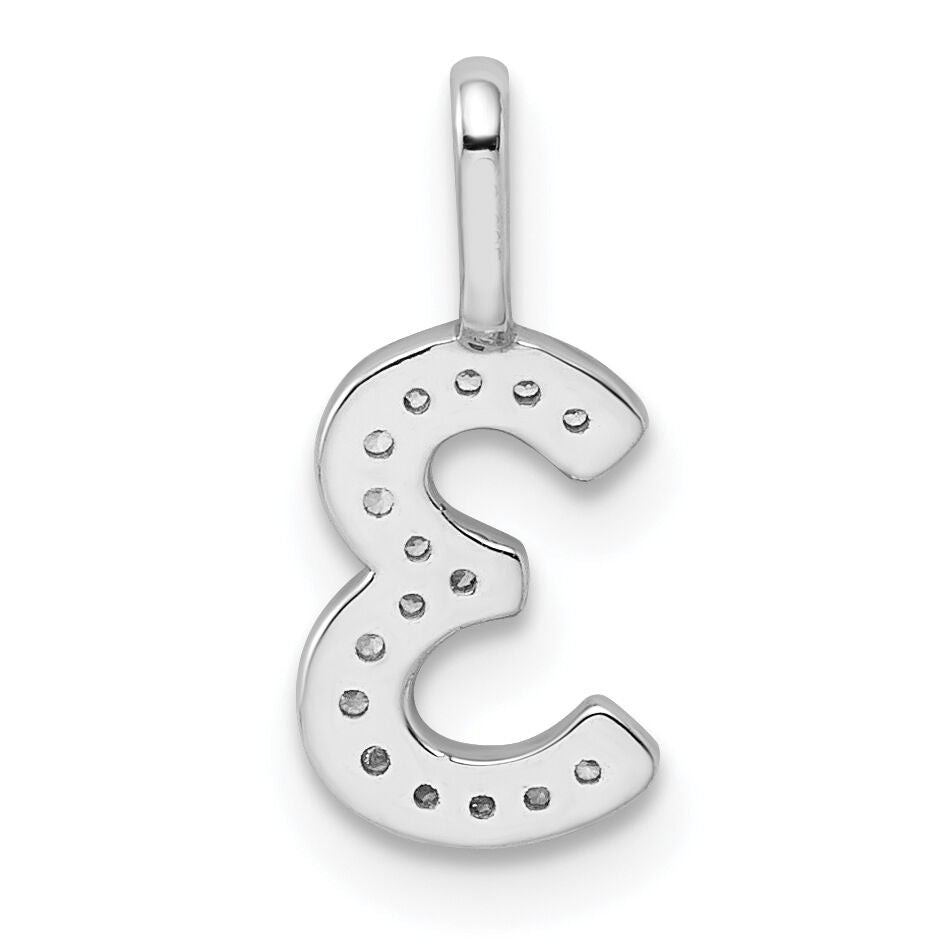 14k White Gold Diamond Number 3 Pendant-PM8370-3-006-WA