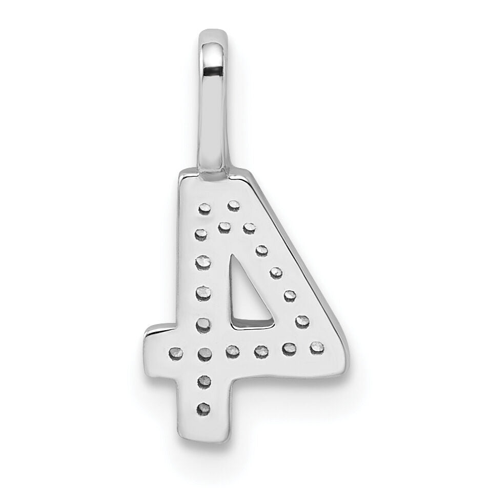 14k White Gold Diamond Number 4 Pendant-PM8370-4-007-WA