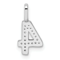 14k White Gold Diamond Number 4 Pendant-PM8370-4-007-WA