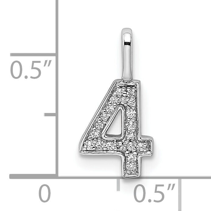 14k White Gold Diamond Number 4 Pendant-PM8370-4-007-WA