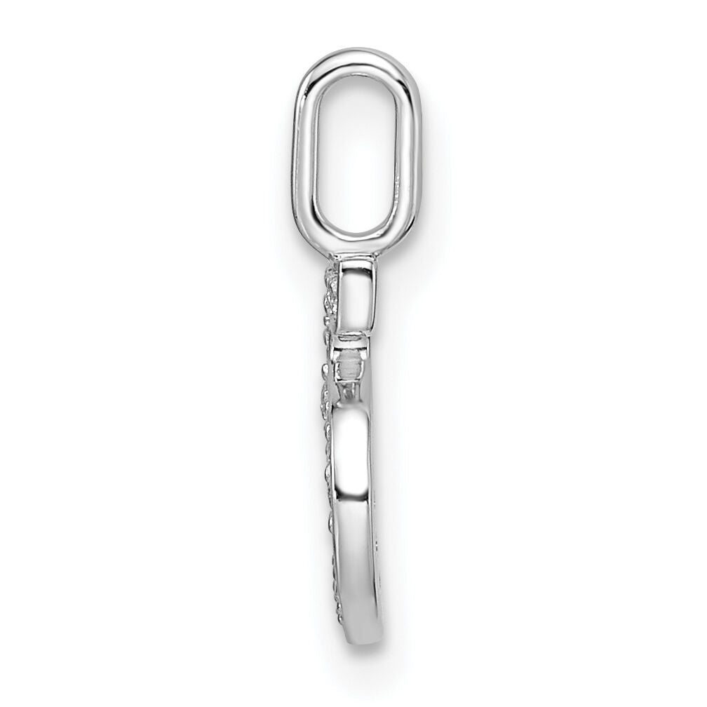 14k White Gold Diamond Number 5 Pendant-PM8370-5-007-WA