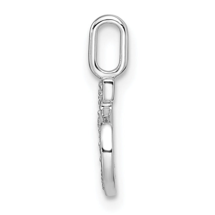 14k White Gold Diamond Number 5 Pendant-PM8370-5-007-WA