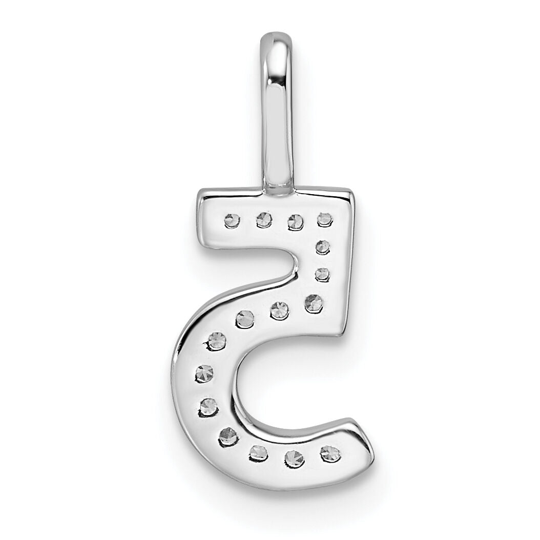 14k White Gold Diamond Number 5 Pendant-PM8370-5-007-WA
