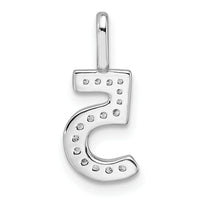 14k White Gold Diamond Number 5 Pendant-PM8370-5-007-WA