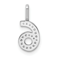 14k White Gold Diamond Number 6 Pendant-PM8370-6-009-WA