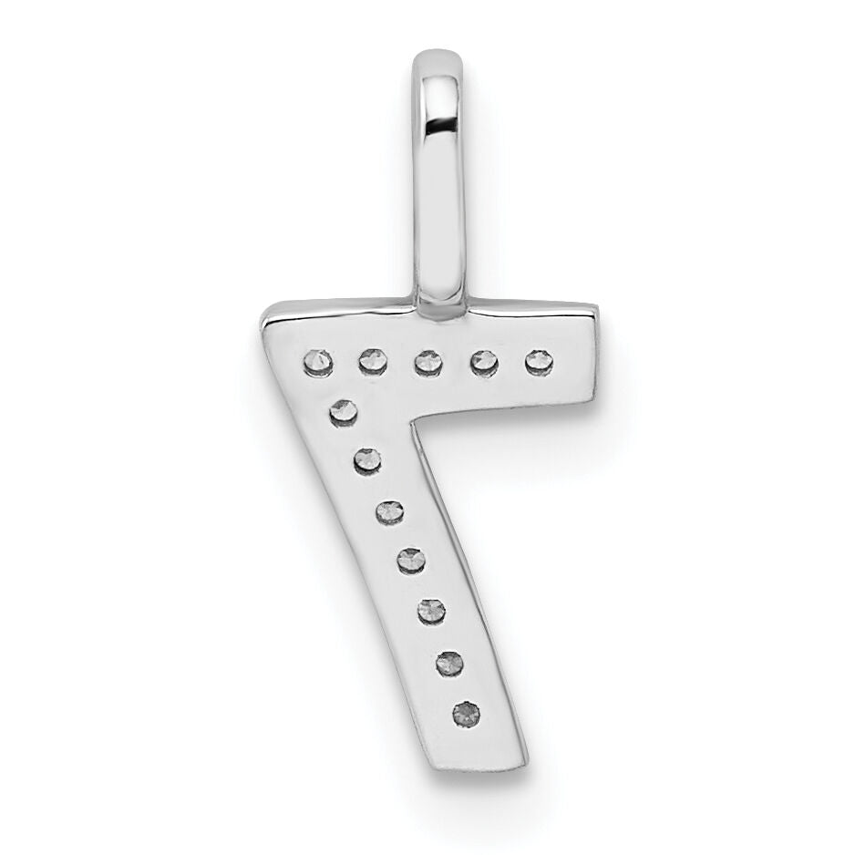 14k White Gold Diamond Number 7 Pendant-PM8370-7-006-WA